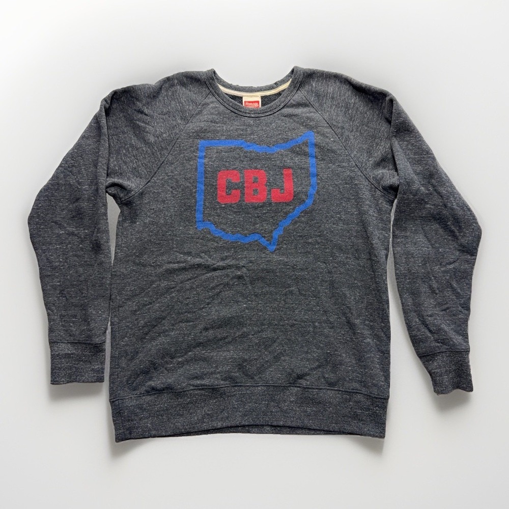 Homage Sweatshirt Mens XL Gray Columbus Ohio Blue Jackets CBJ Fleece USA Raglan